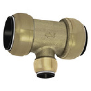 T-reducer connector, Brass, for pipe ø1 42 mm, for pipe ø2 35 mm 
